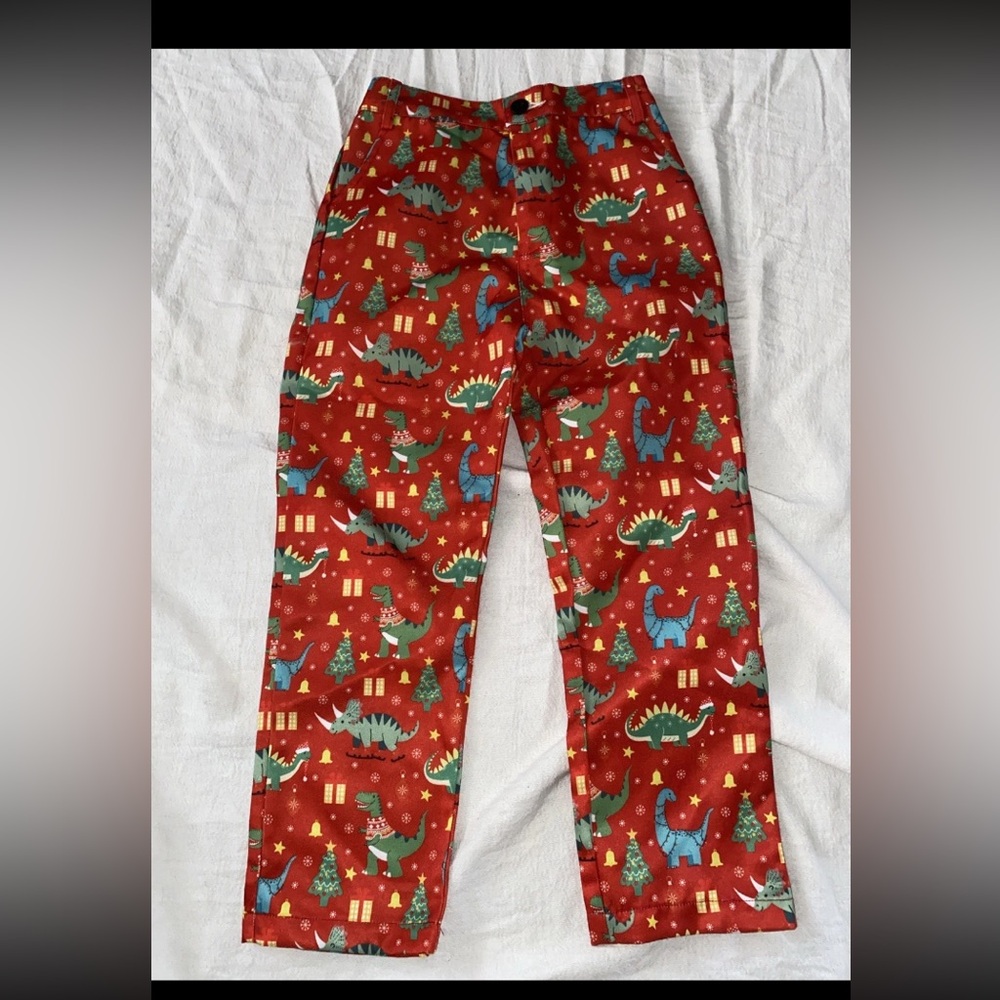 Christmas Dinosaur Kids Pants Size M